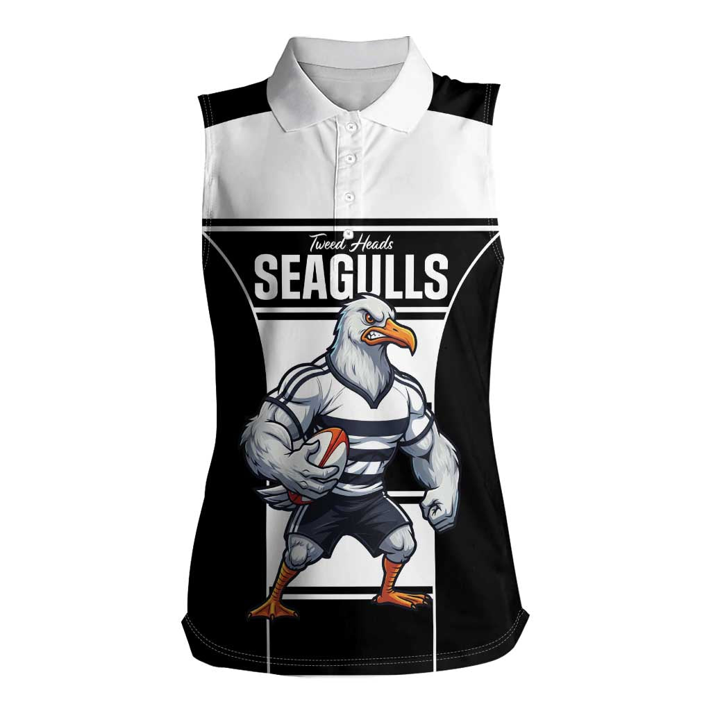 Tweed Heads Rugby Custom Women Sleeveless Polo Shirt Go Seagulls Mascot Sporty Style - Aussie Hoodie