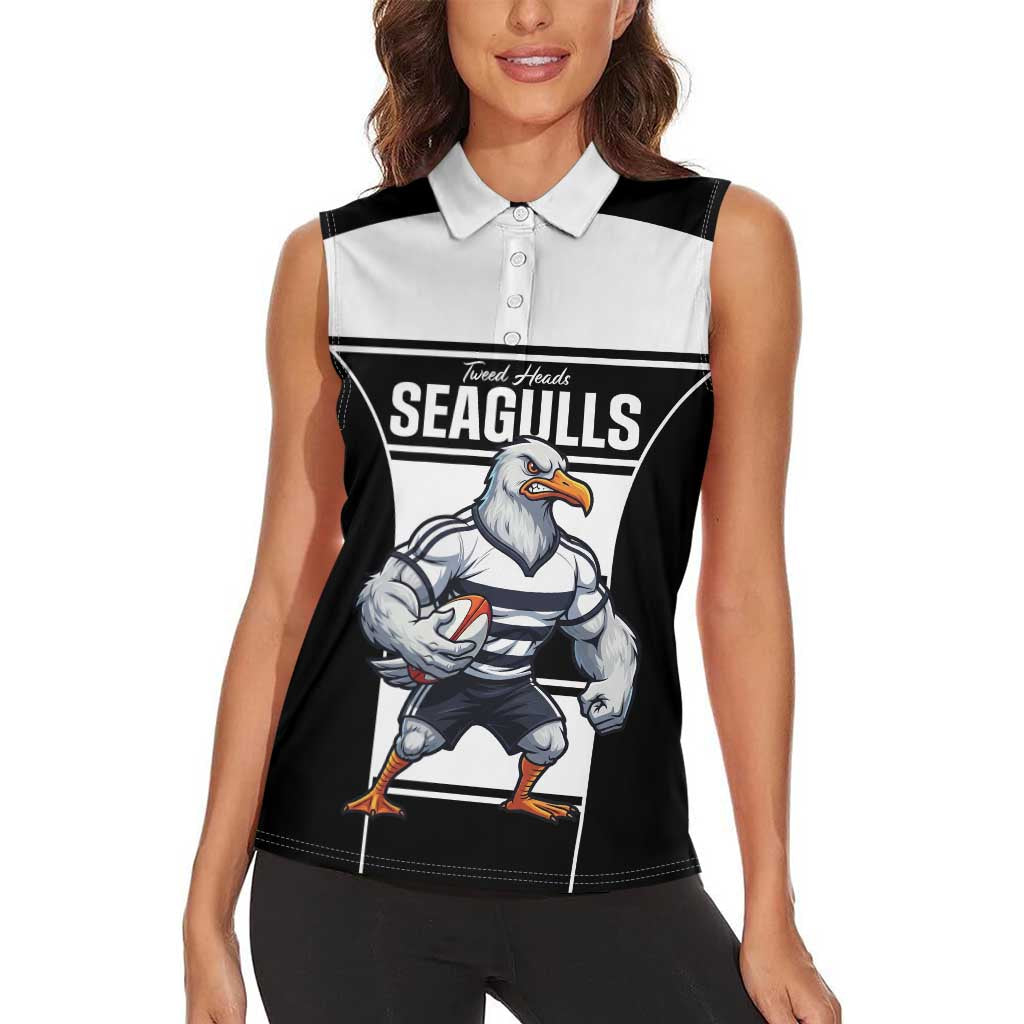 Tweed Heads Rugby Custom Women Sleeveless Polo Shirt Go Seagulls Mascot Sporty Style - Aussie Hoodie