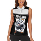 Tweed Heads Rugby Custom Women Sleeveless Polo Shirt Go Seagulls Mascot Sporty Style - Aussie Hoodie
