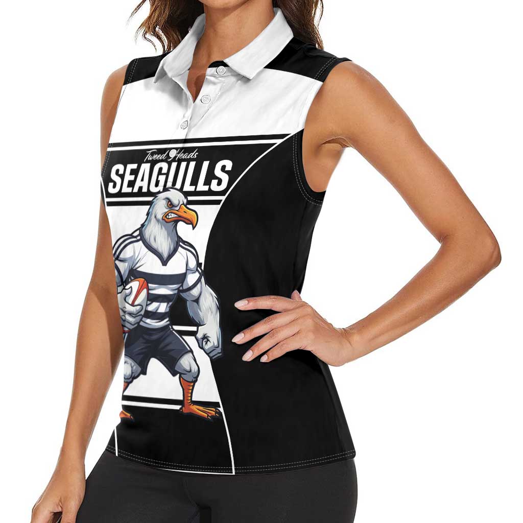 Tweed Heads Rugby Custom Women Sleeveless Polo Shirt Go Seagulls Mascot Sporty Style - Aussie Hoodie