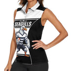 Tweed Heads Rugby Custom Women Sleeveless Polo Shirt Go Seagulls Mascot Sporty Style - Aussie Hoodie