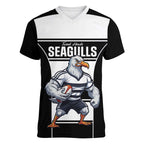 Tweed Heads Rugby Custom Women V-Neck T-Shirt Go Seagulls Mascot Sporty Style - Aussie Hoodie