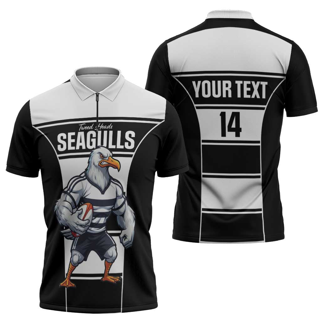 Tweed Heads Rugby Custom Zipper Polo Shirt Go Seagulls Mascot Sporty Style - Aussie Hoodie