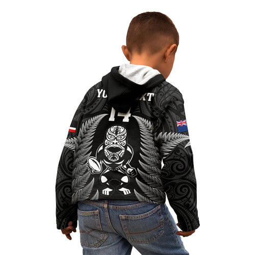 custom-new-zealand-aotearoa-rugby-kid-hoodie-nz-tiki-with-maori-fern-world-cup-black-version