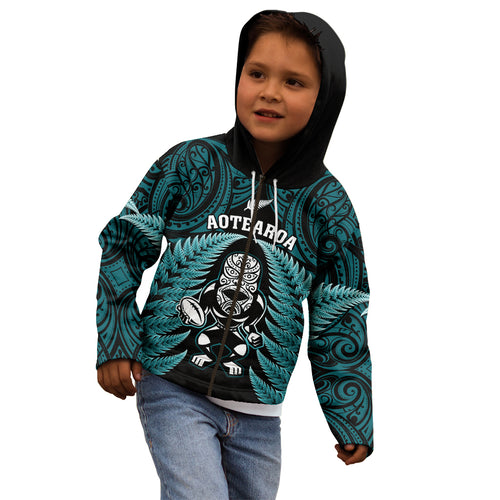 new-zealand-aotearoa-rugby-kid-hoodie-nz-tiki-with-maori-fern-world-cup-turquoise-version