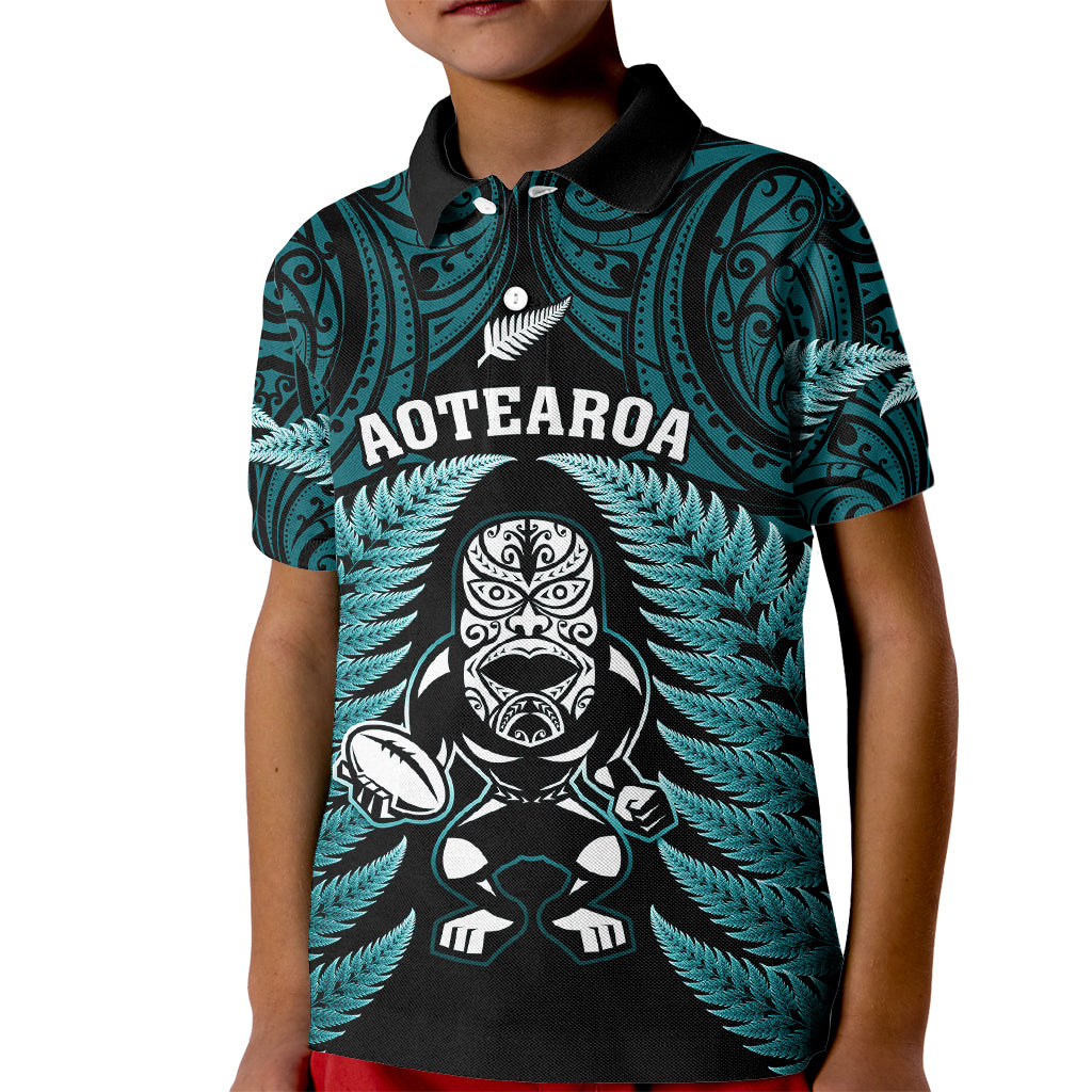 new-zealand-aotearoa-rugby-kid-polo-shirt-nz-tiki-with-maori-fern-world-cup-turquoise-version