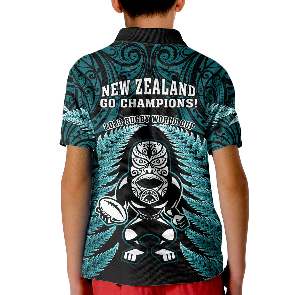 new-zealand-aotearoa-rugby-kid-polo-shirt-nz-tiki-with-maori-fern-world-cup-turquoise-version