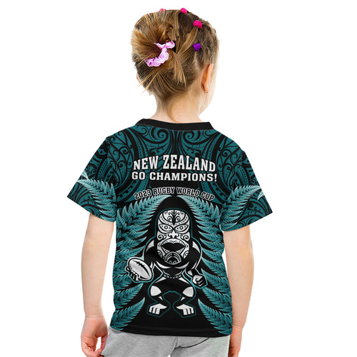 new-zealand-aotearoa-rugby-kid-t-shirt-nz-tiki-with-maori-fern-world-cup-turquoise-version