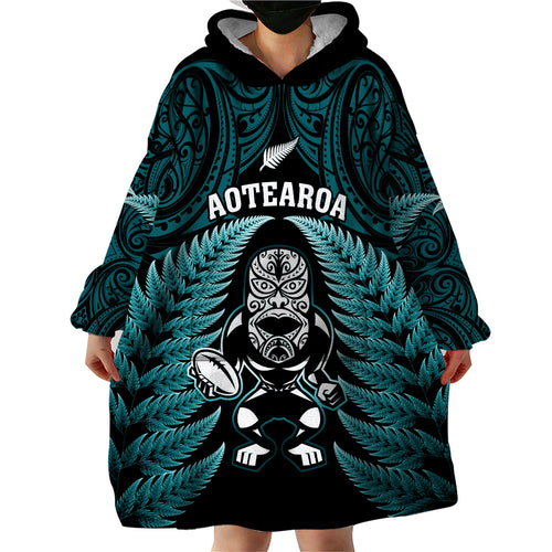 new-zealand-aotearoa-rugby-wearable-blanket-hoodie-nz-tiki-with-maori-fern-world-cup-turquoise-version