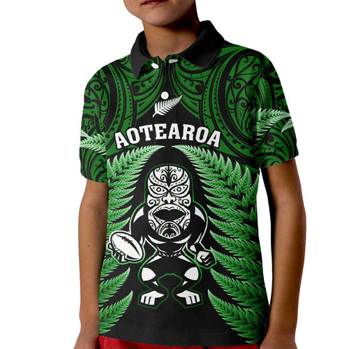new-zealand-aotearoa-rugby-kid-polo-shirt-nz-tiki-with-maori-fern-world-cup-green-version