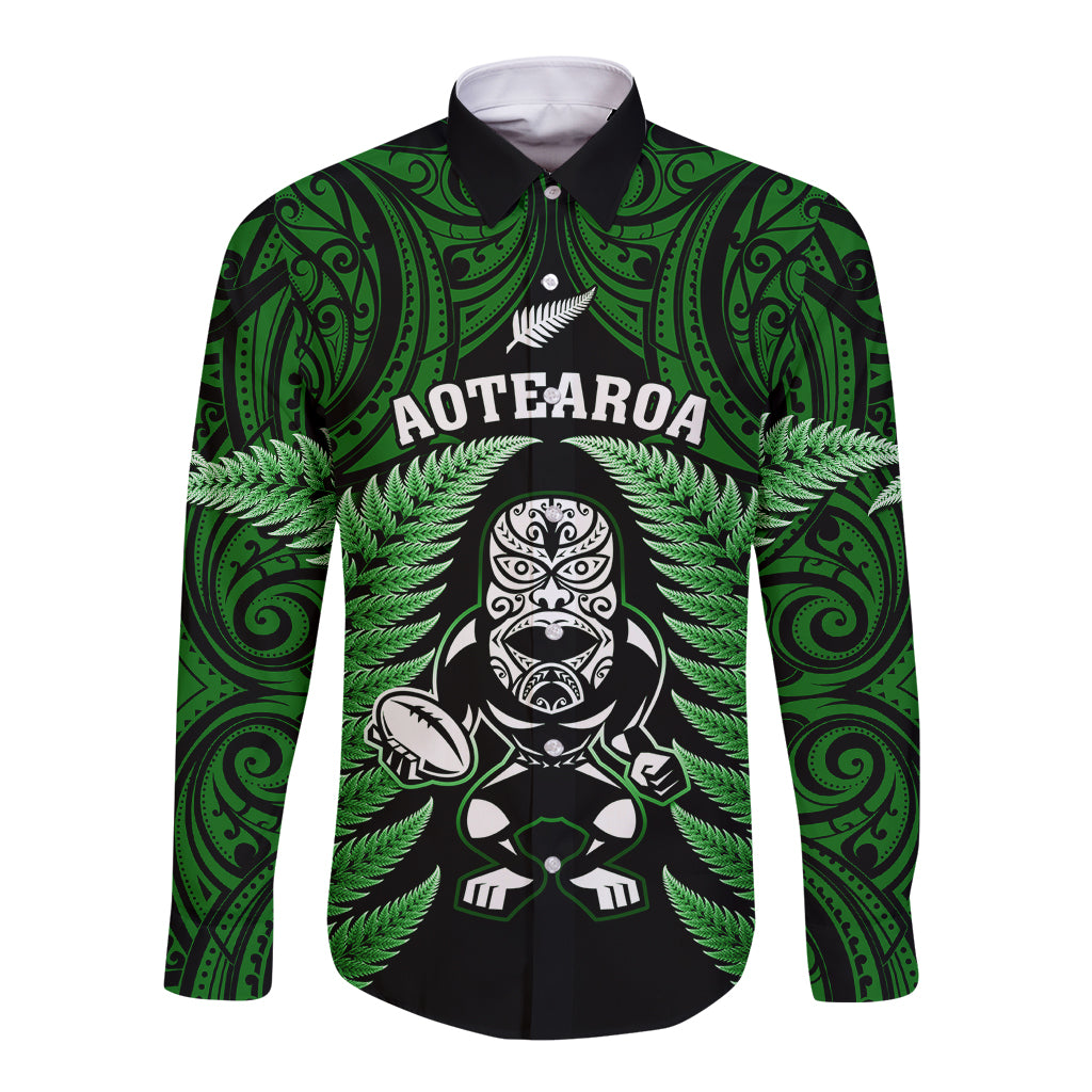 new-zealand-aotearoa-rugby-long-sleeve-button-shirt-nz-tiki-with-maori-fern-world-cup-green-version