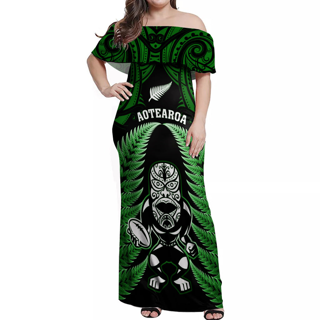 new-zealand-aotearoa-rugby-off-shoulder-maxi-dress-nz-tiki-with-maori-fern-world-cup-green-version