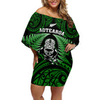 new-zealand-aotearoa-rugby-off-shoulder-short-dress-nz-tiki-with-maori-fern-world-cup-green-version
