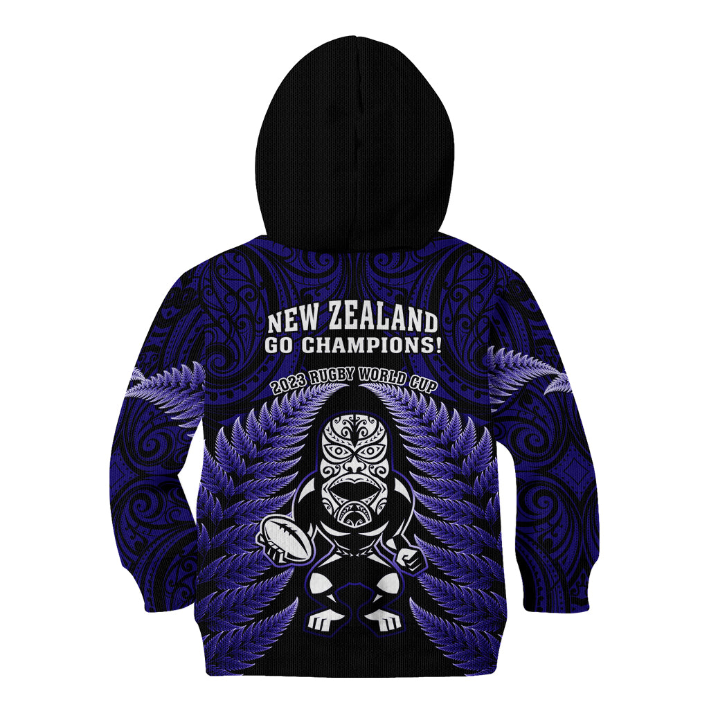 new-zealand-aotearoa-rugby-kid-hoodie-nz-tiki-with-maori-fern-world-cup-blue-version