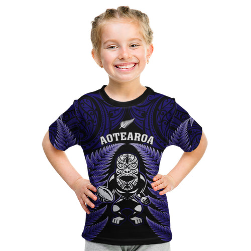 new-zealand-aotearoa-rugby-kid-t-shirt-nz-tiki-with-maori-fern-world-cup-blue-version