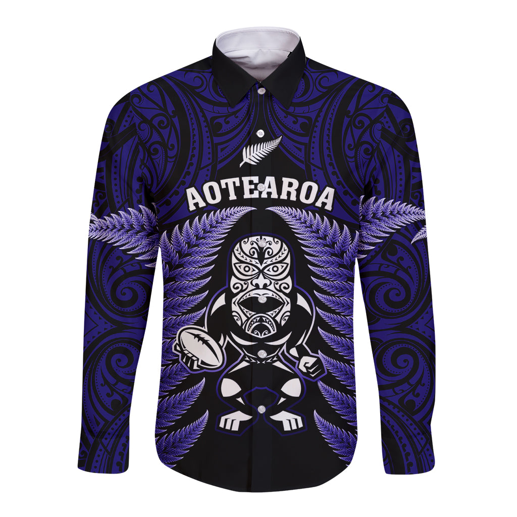 new-zealand-aotearoa-rugby-long-sleeve-button-shirt-nz-tiki-with-maori-fern-world-cup-blue-version
