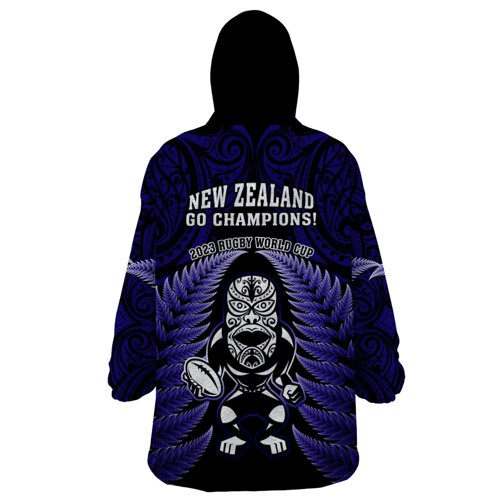 new-zealand-aotearoa-rugby-wearable-blanket-hoodie-nz-tiki-with-maori-fern-world-cup-blue-version