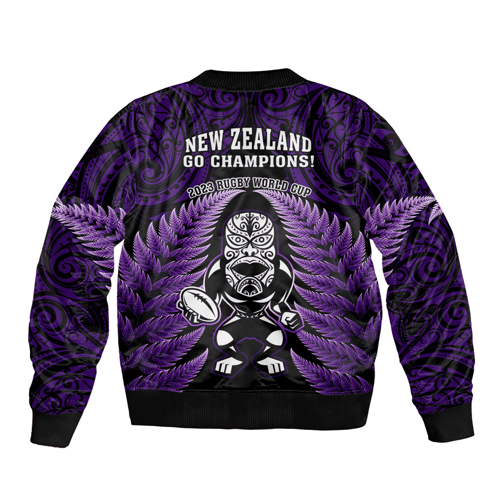 new-zealand-aotearoa-rugby-bomber-jacket-nz-tiki-with-maori-fern-world-cup-purple-version