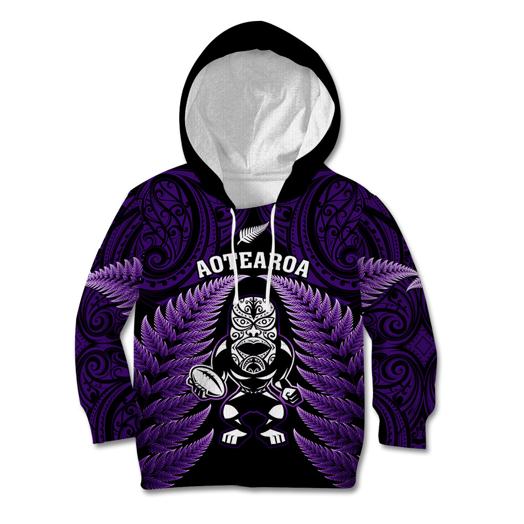 new-zealand-aotearoa-rugby-kid-hoodie-nz-tiki-with-maori-fern-world-cup-purple-version