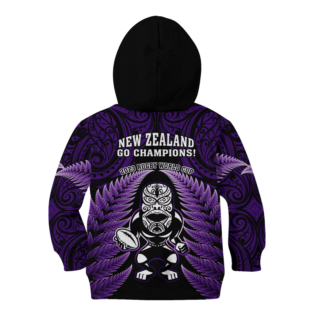 new-zealand-aotearoa-rugby-kid-hoodie-nz-tiki-with-maori-fern-world-cup-purple-version