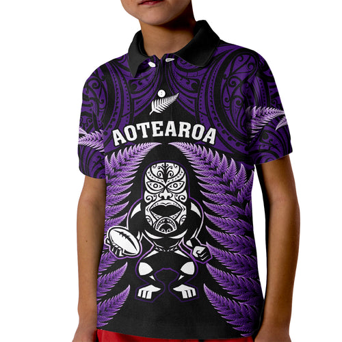 new-zealand-aotearoa-rugby-kid-polo-shirt-nz-tiki-with-maori-fern-world-cup-purple-version