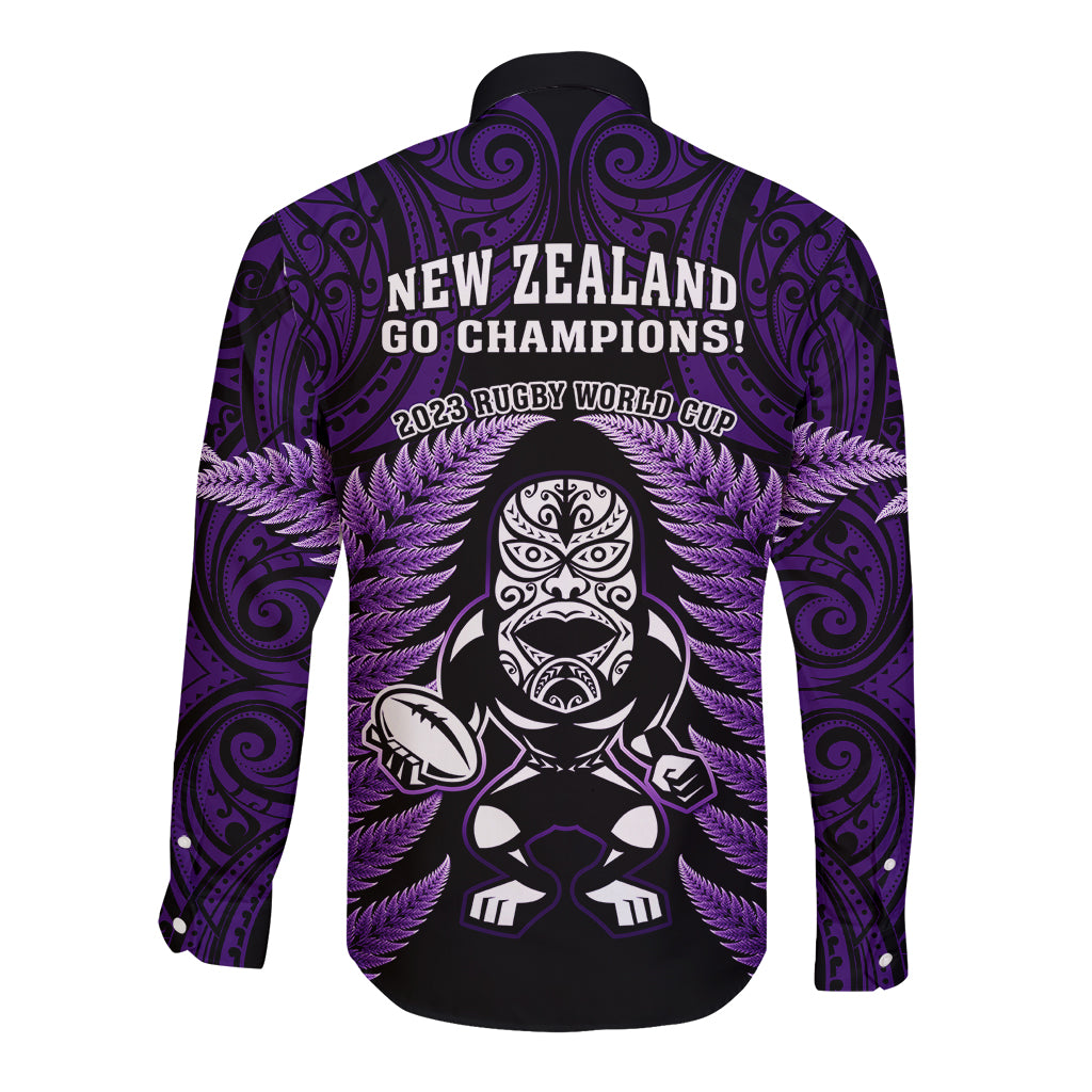 new-zealand-aotearoa-rugby-long-sleeve-button-shirt-nz-tiki-with-maori-fern-world-cup-purple-version