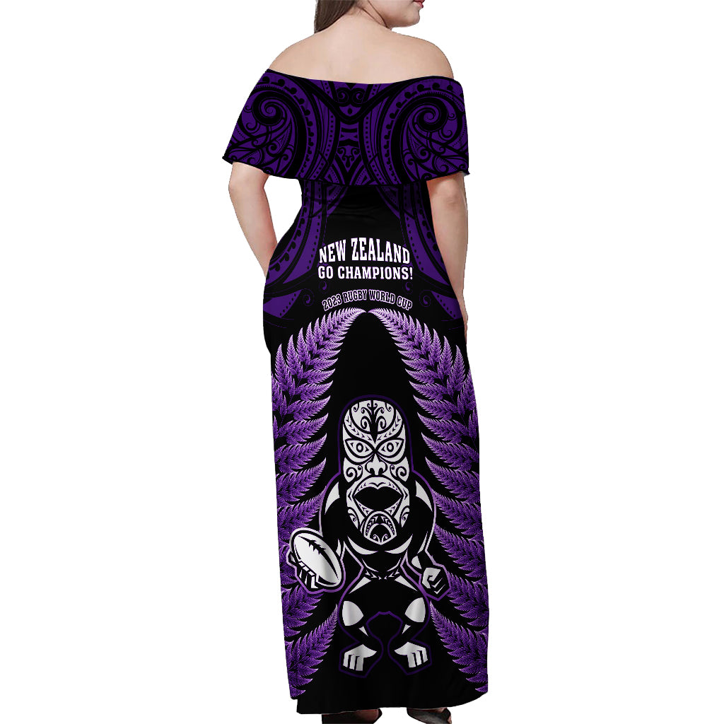 new-zealand-aotearoa-rugby-off-shoulder-maxi-dress-nz-tiki-with-maori-fern-world-cup-purple-version