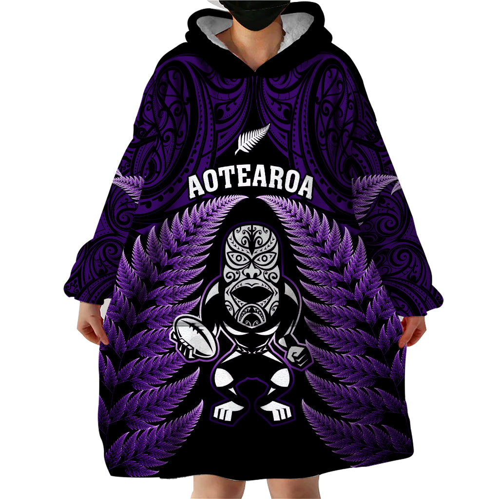 new-zealand-aotearoa-rugby-wearable-blanket-hoodie-nz-tiki-with-maori-fern-world-cup-purple-version