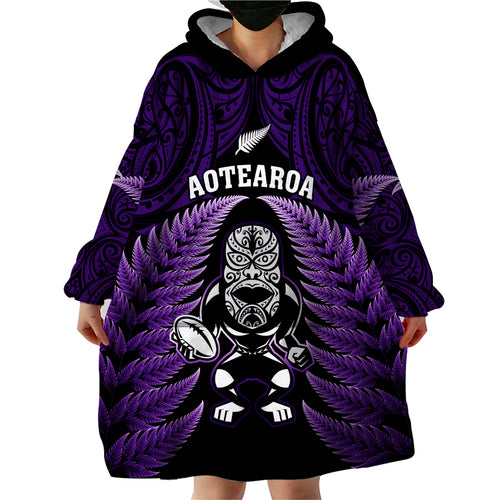 new-zealand-aotearoa-rugby-wearable-blanket-hoodie-nz-tiki-with-maori-fern-world-cup-purple-version