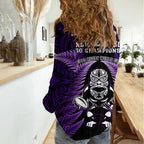 New Zealand Aotearoa Rugby Women Casual Shirt NZ Tiki With Maori Fern World Cup Purple Version LT14