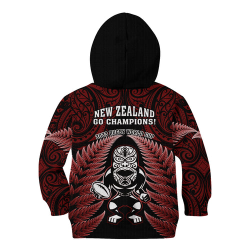 new-zealand-aotearoa-rugby-kid-hoodie-nz-tiki-with-maori-fern-world-cup-red-version