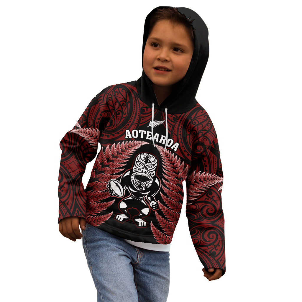 new-zealand-aotearoa-rugby-kid-hoodie-nz-tiki-with-maori-fern-world-cup-red-version