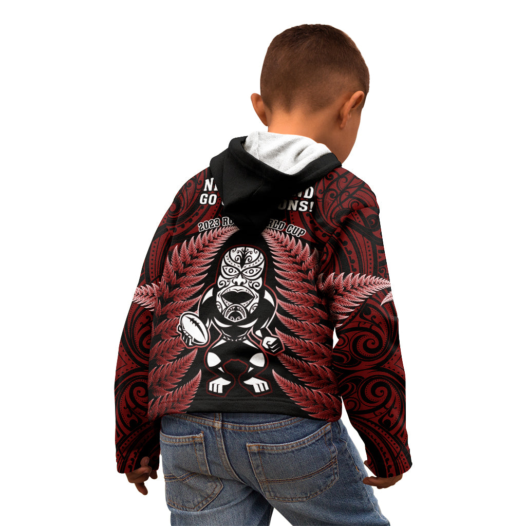 new-zealand-aotearoa-rugby-kid-hoodie-nz-tiki-with-maori-fern-world-cup-red-version