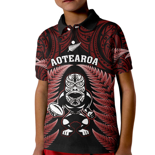 new-zealand-aotearoa-rugby-kid-polo-shirt-nz-tiki-with-maori-fern-world-cup-red-version