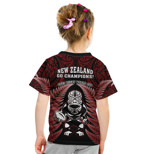 new-zealand-aotearoa-rugby-kid-t-shirt-nz-tiki-with-maori-fern-world-cup-red-version