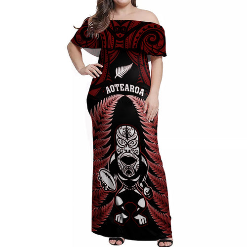 new-zealand-aotearoa-rugby-off-shoulder-maxi-dress-nz-tiki-with-maori-fern-world-cup-red-version
