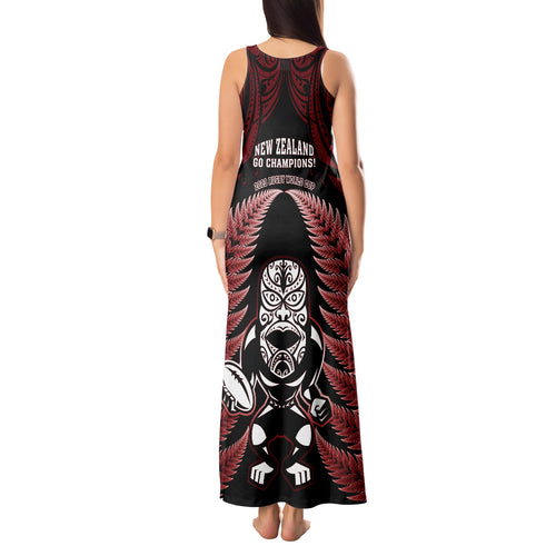 new-zealand-aotearoa-rugby-tank-maxi-dress-nz-tiki-with-maori-fern-world-cup-red-version