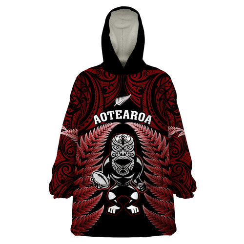 new-zealand-aotearoa-rugby-wearable-blanket-hoodie-nz-tiki-with-maori-fern-world-cup-red-version