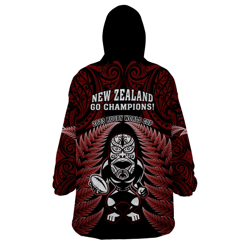 new-zealand-aotearoa-rugby-wearable-blanket-hoodie-nz-tiki-with-maori-fern-world-cup-red-version