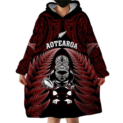 new-zealand-aotearoa-rugby-wearable-blanket-hoodie-nz-tiki-with-maori-fern-world-cup-red-version