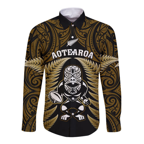 new-zealand-aotearoa-rugby-long-sleeve-button-shirt-nz-tiki-with-maori-fern-world-cup-gold-version