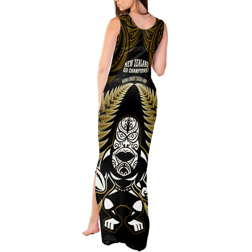 new-zealand-aotearoa-rugby-tank-maxi-dress-nz-tiki-with-maori-fern-world-cup-gold-version