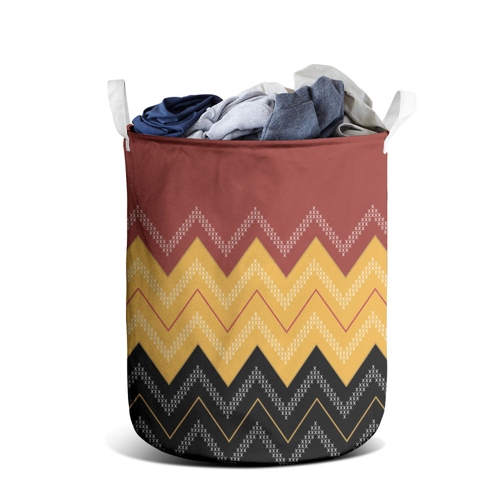 Kaokao Maori Tukutuku Inspired New Zealand Laundry Basket