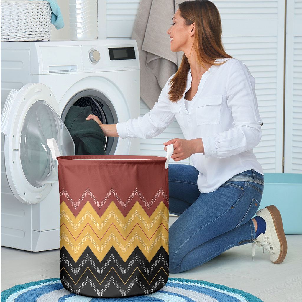 Kaokao Maori Tukutuku Inspired New Zealand Laundry Basket