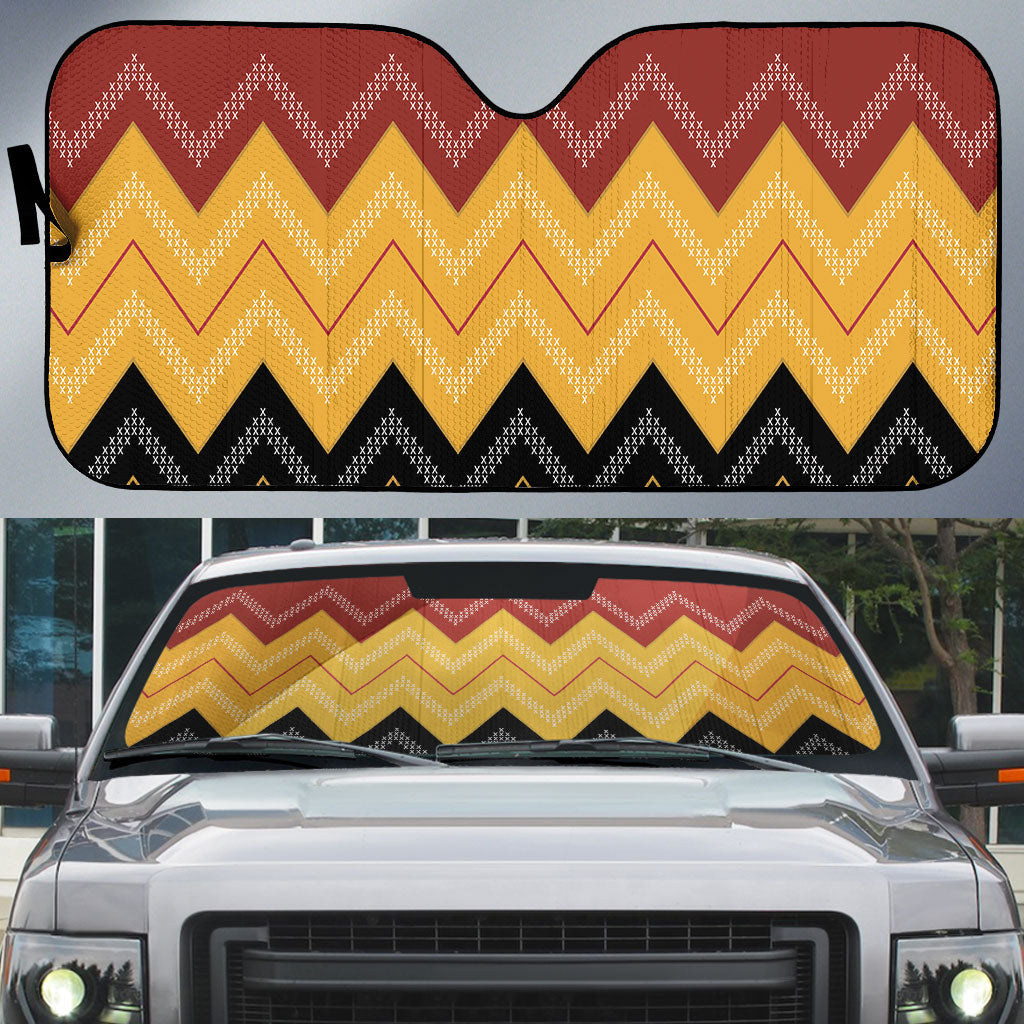 Kaokao Maori Tukutuku Inspired New Zealand Auto Sun Shade