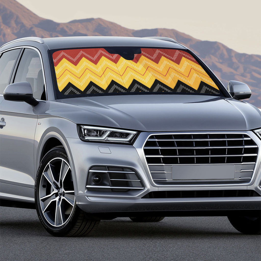 Kaokao Maori Tukutuku Inspired New Zealand Auto Sun Shade