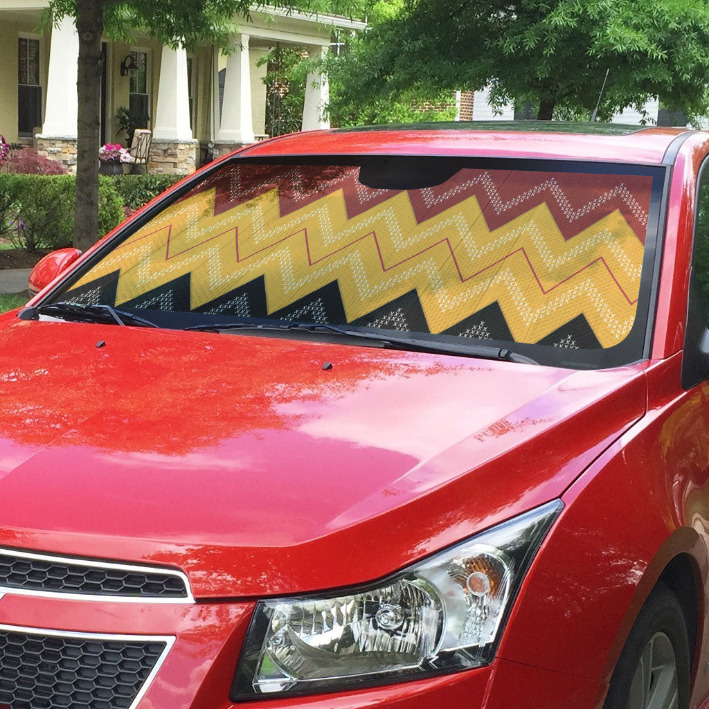 Kaokao Maori Tukutuku Inspired New Zealand Auto Sun Shade