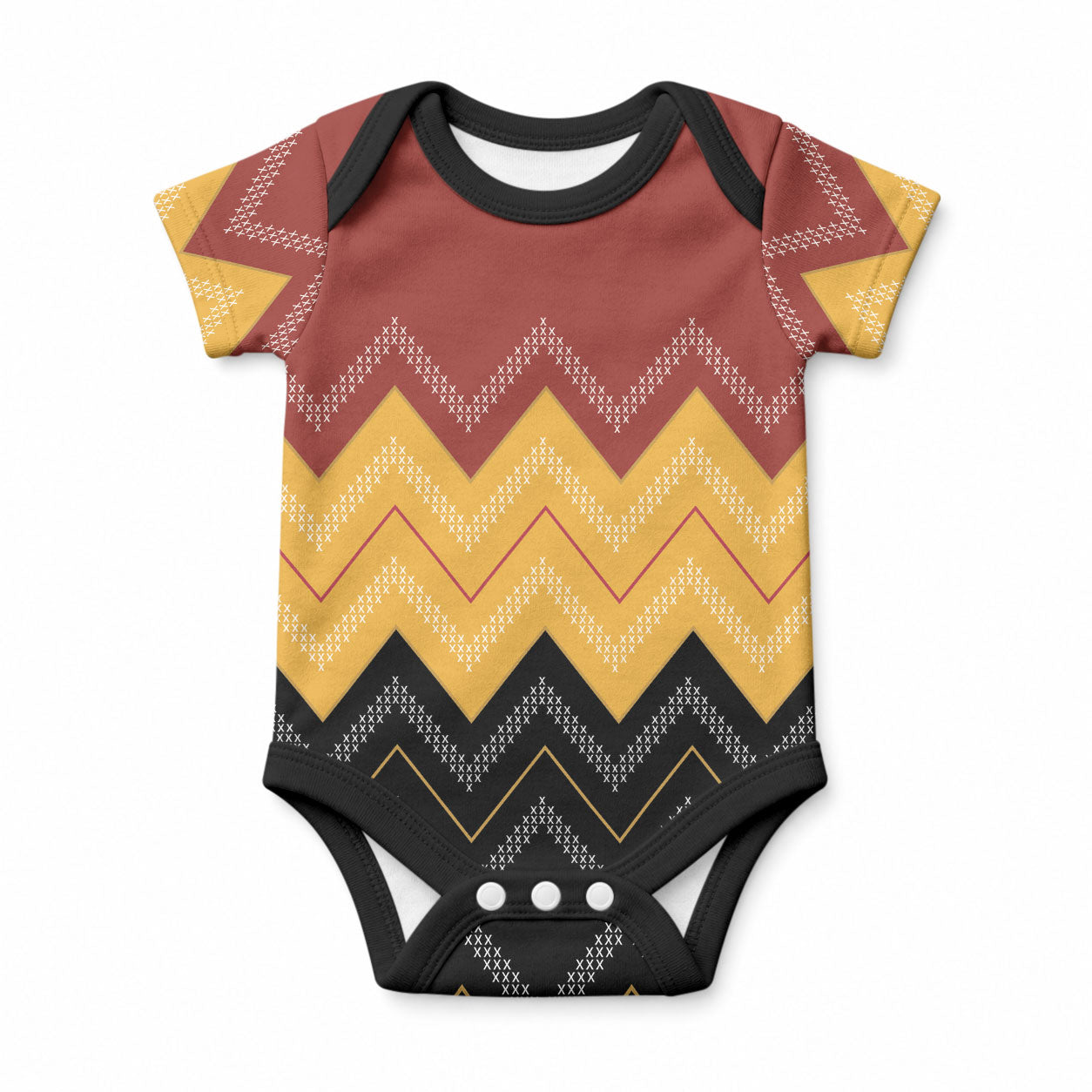 Kaokao Maori Tukutuku Inspired New Zealand Baby Onesie