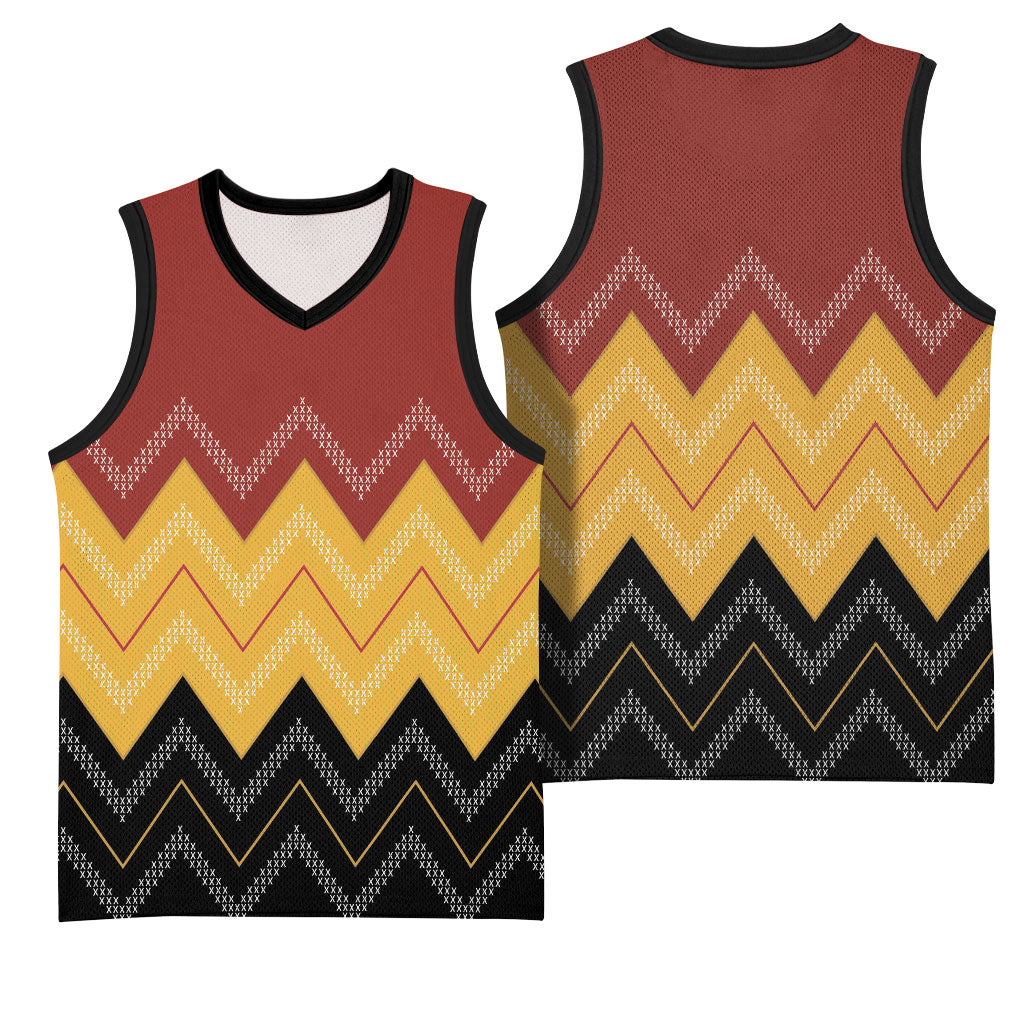 Kaokao Maori Tukutuku Inspired New Zealand Basketball Jersey