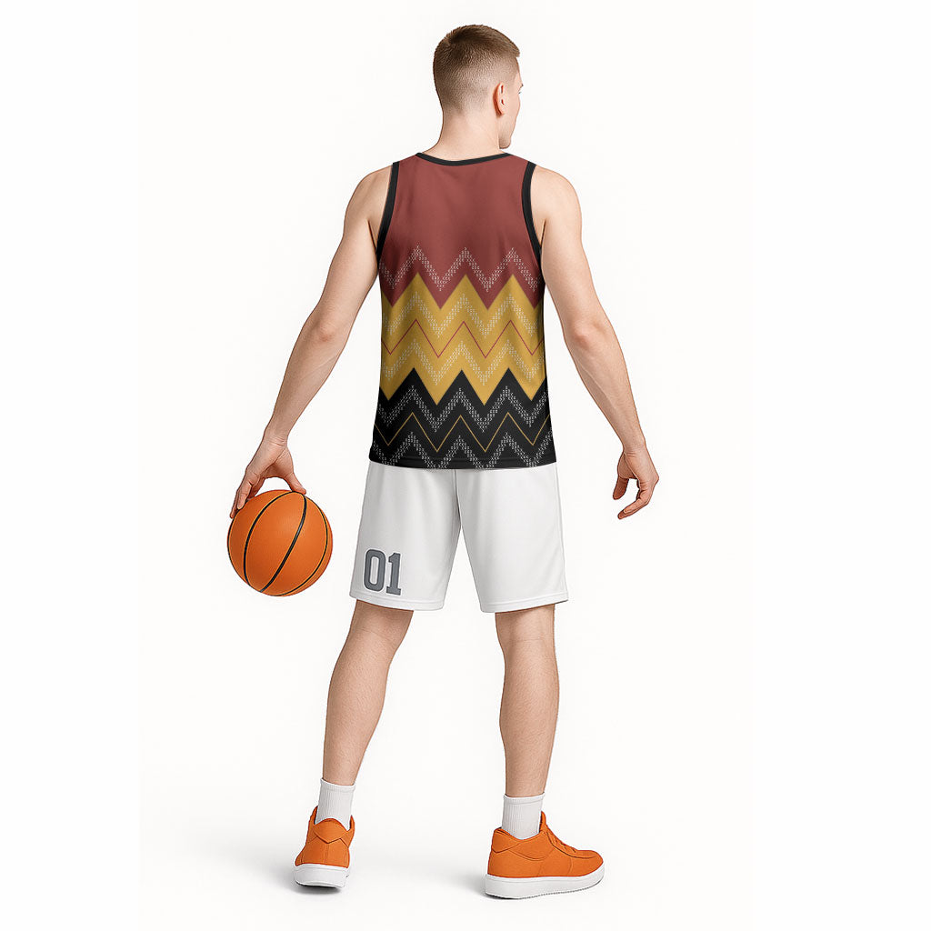 Kaokao Maori Tukutuku Inspired New Zealand Basketball Jersey